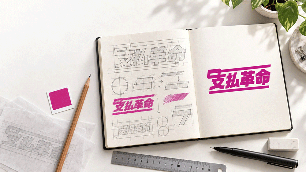 請求書カード払い「支払革命」ロゴ制作　イメージ